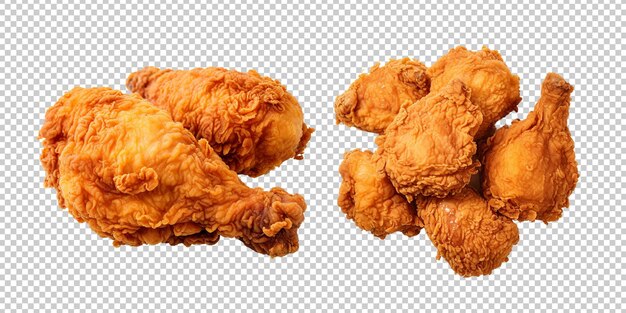 PSD fried chicken transparent background isolated image generative ai