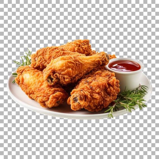 PSD fried chicken on transparent background