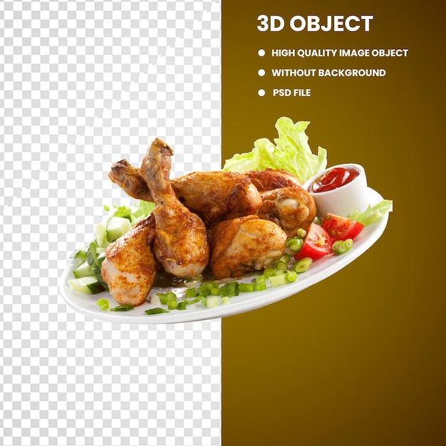 fried chicken with ketchup