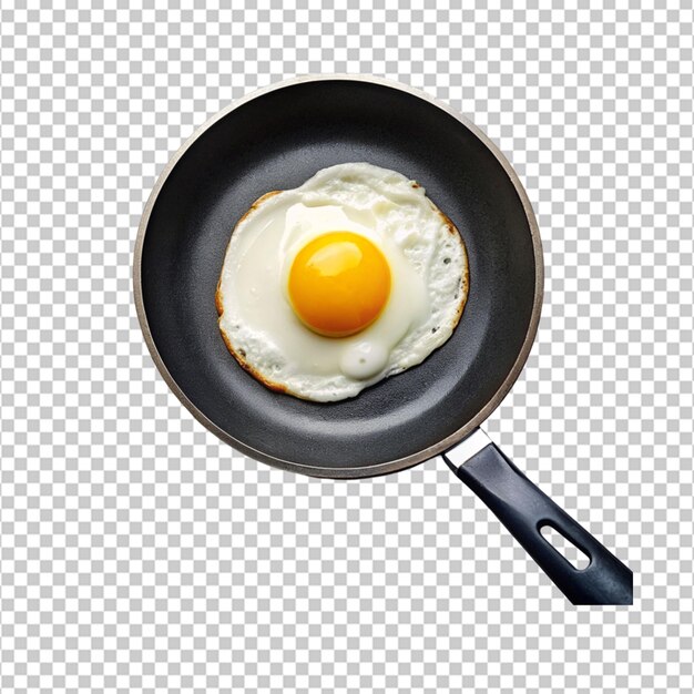 PSD fried egg in the pan on transparent background