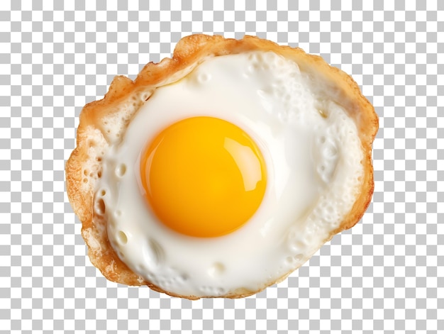 Fried egg on a plate egg on a plate isolated on a transparent background