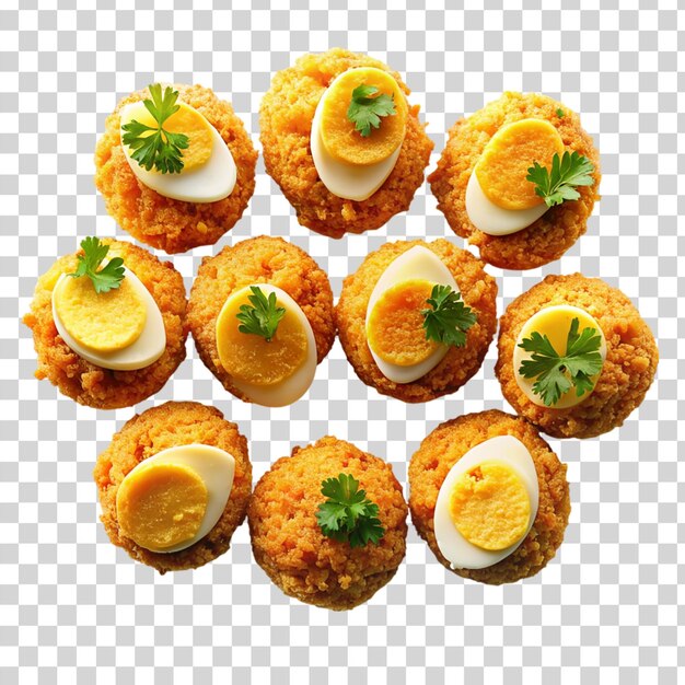 Fried eggs isolated on transparent background