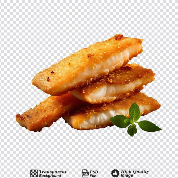 PSD filetti di pesce fritti isolati su sfondo trasparente