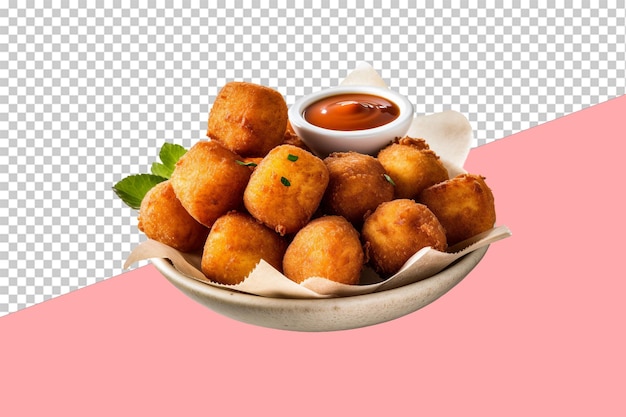 Fried hush puppies. transparent background