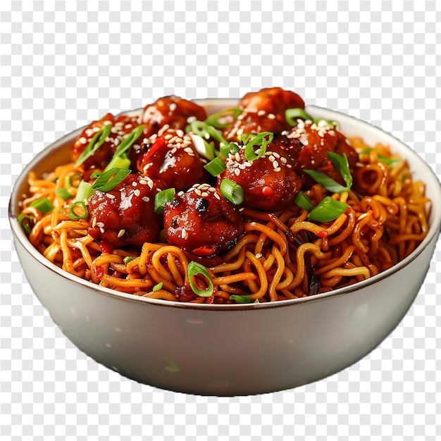 PSD fried noodles on transparent background generative by ai