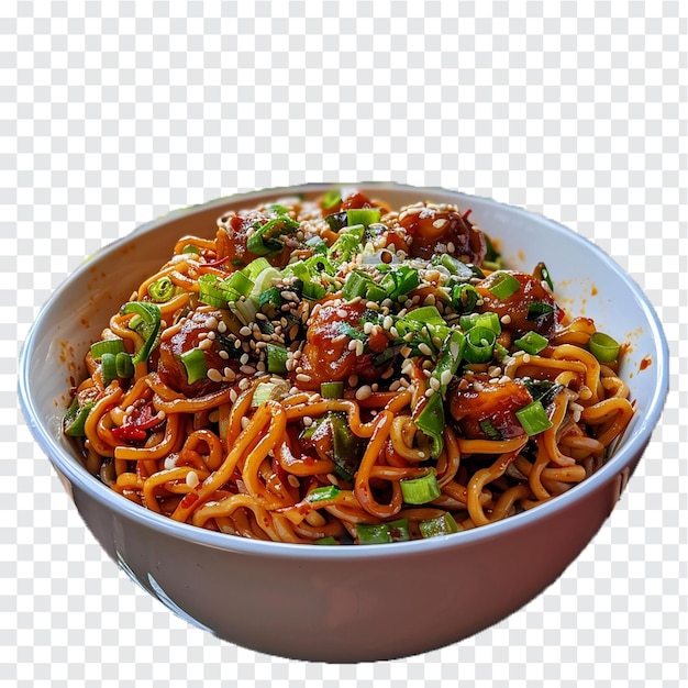 PSD fried noodles on transparent background generative by ai