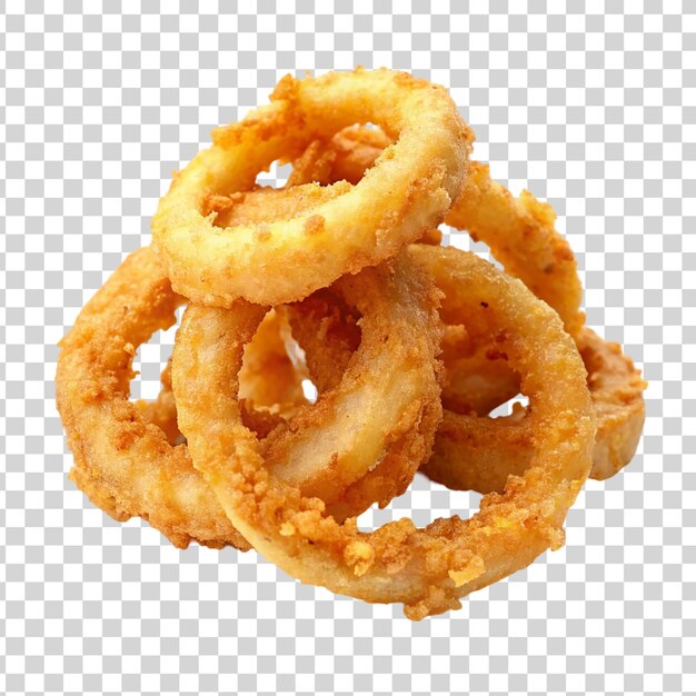 PSD fried onion rings isolated on transparent background