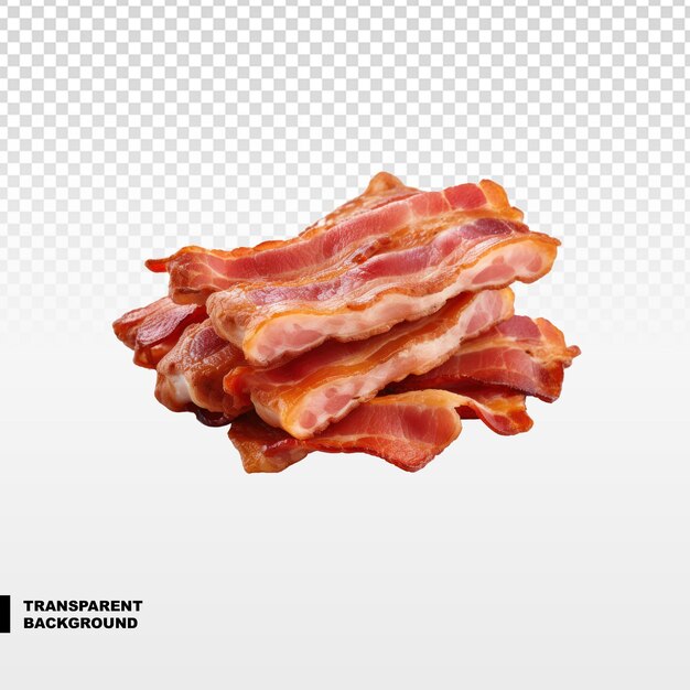 PSD fried pork bacon isolated on transparent background