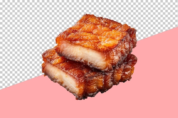 PSD fried pork belly. transparent background