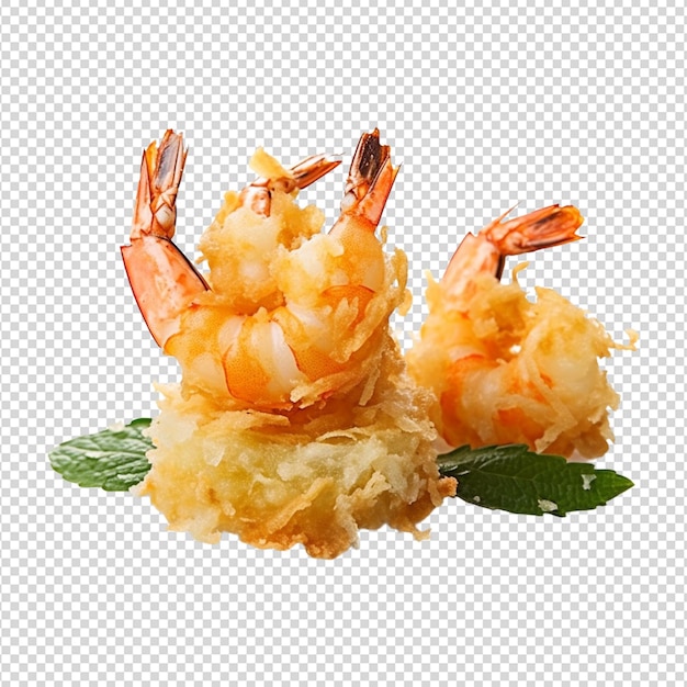 PSD fried shrimp isolated on transparent background