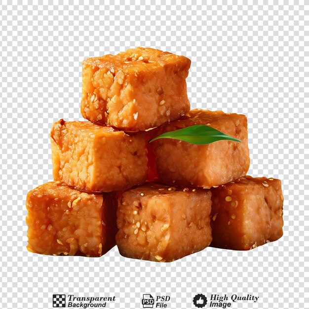 PSD fried tofu cubes isolated on transparent background