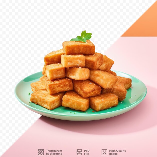 PSD fried tofu on transparent background with clipping path fried tofu on transparent background clipping path