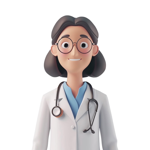 Amichevole dottore di cartoni animati 3d pronto per una consultazione ai generativa