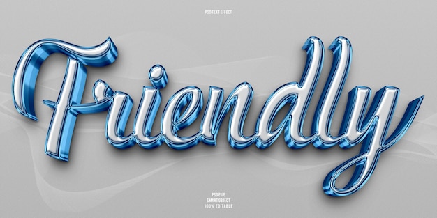 Friendly 3D editable text effect