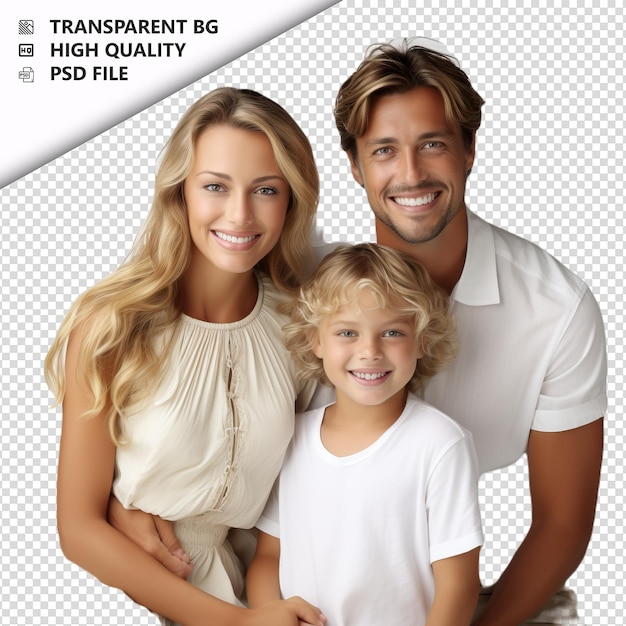 Friendly white family ultra realistic style white backgro