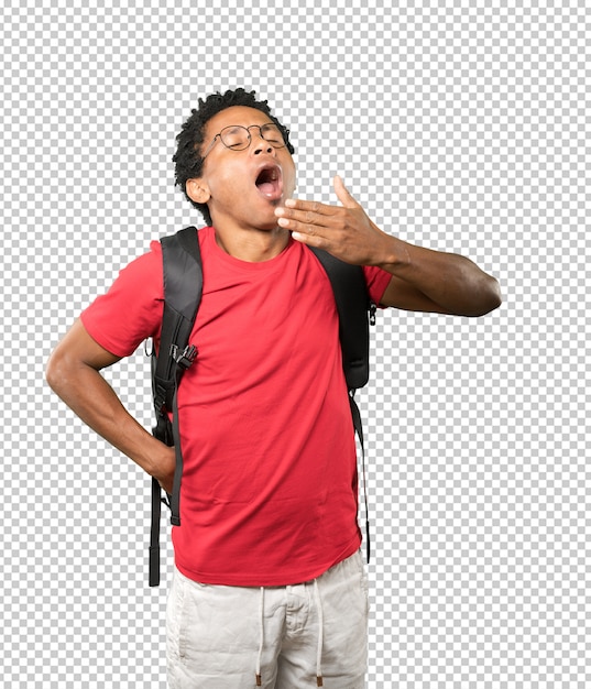 Friendly young man doing a gesture of keep calm