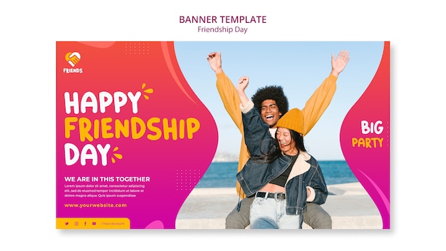 Friendship day banner design template