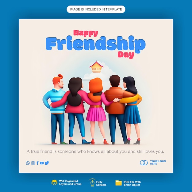 Friendship day creative design template