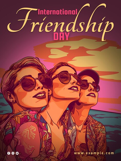 Friendship day flyer psd spread the love