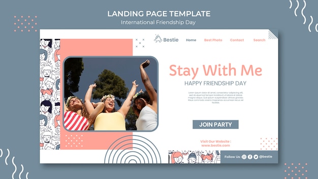 Friendship day landing page template design