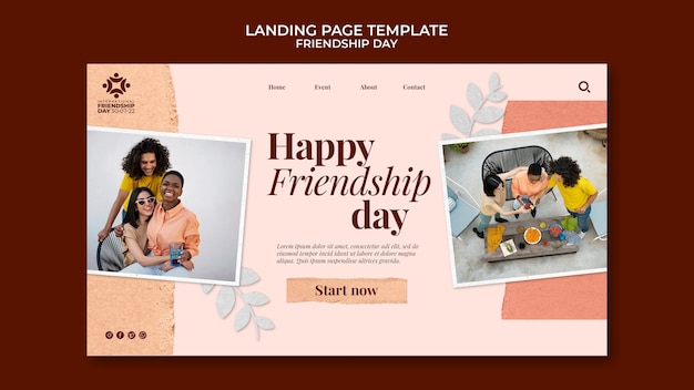 Friendship day landing page  template