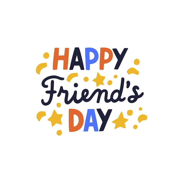 PSD friendship day lettering  isolated