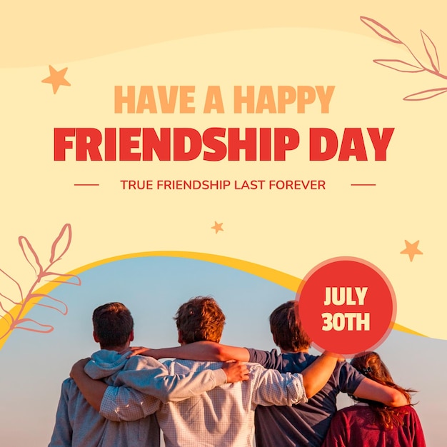 PSD friendship day playful instagram post psd template