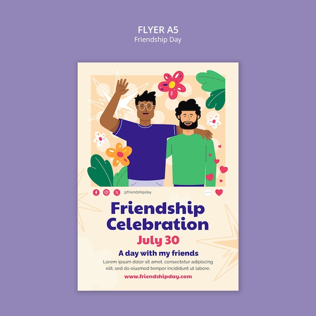 PSD friendship day template design