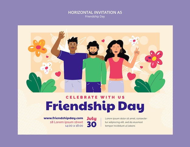 PSD friendship day template design