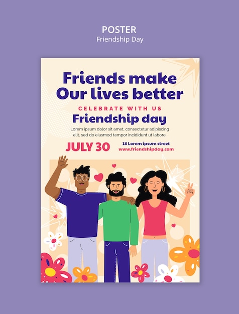 PSD friendship day template design