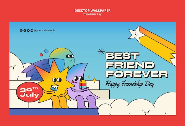 PSD friendship day template design