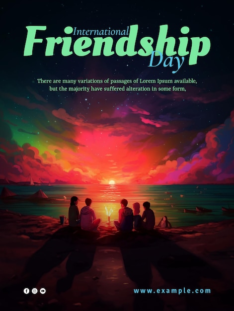 PSD friendship day template embrace the spirit