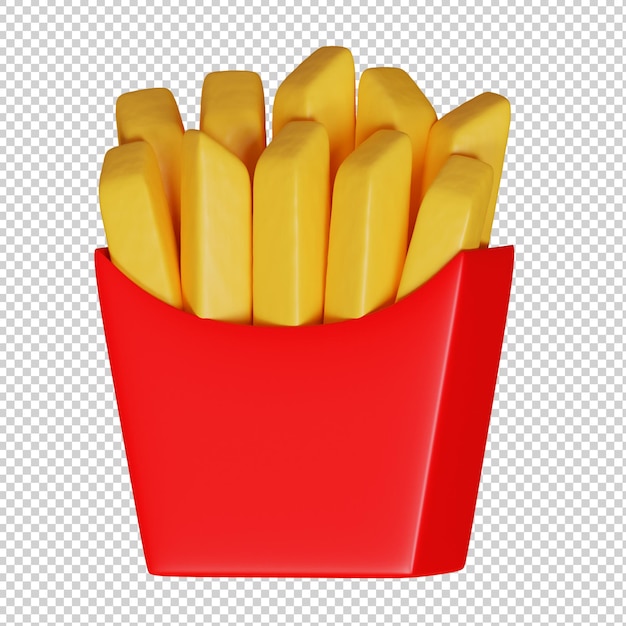 PSD frietjes 3d illustratie