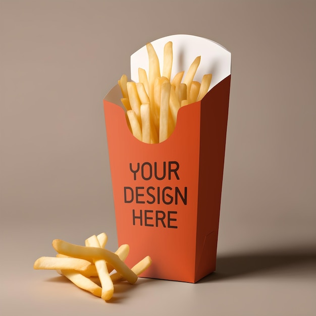 PSD frietjes in papieren verpakking mockup