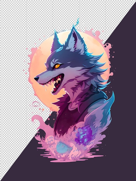 PSD frightening werewolf t shirt clipart png