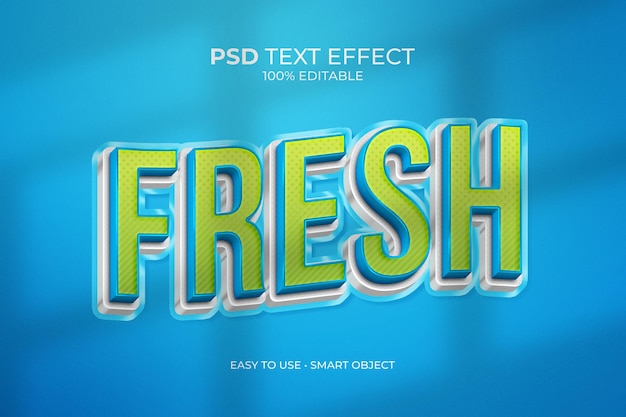 PSD fris groen en blauw teksteffect