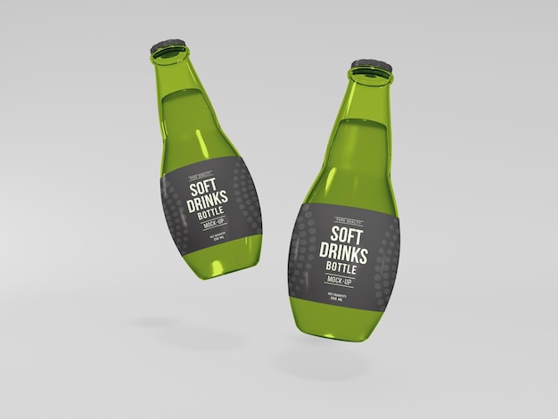 Frisdrank glazen flessen mockup