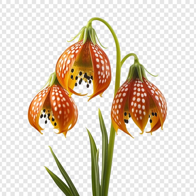 PSD fritillaria flower isolated on transparent background