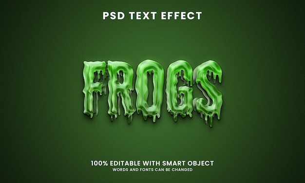 Frog 3d text effect template