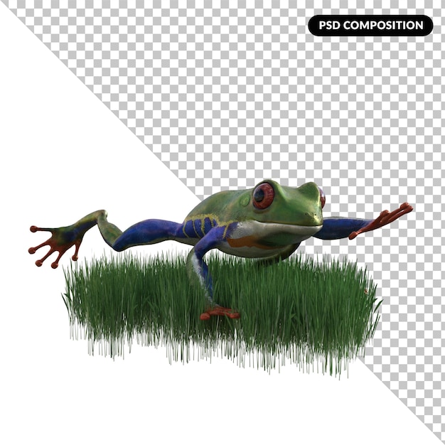 PSD frog animal isolated 3d