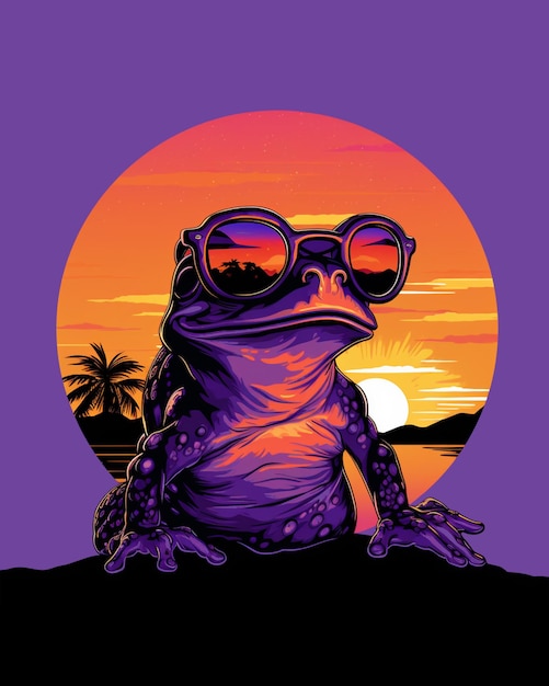 PSD frog t shirt design and poster template