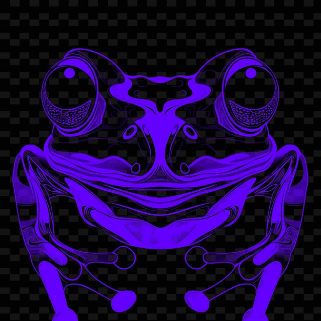 PSD una rana che è viola e viola con occhi e occhi