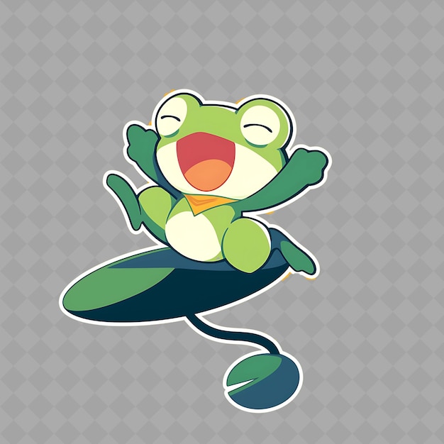 PSD a frog with a fish on its back