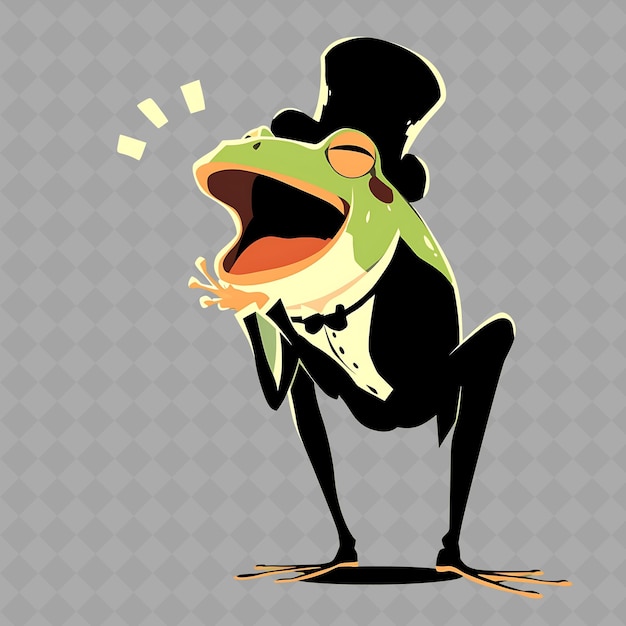 PSD a frog with a hat on his head and the words quot frog quot on it