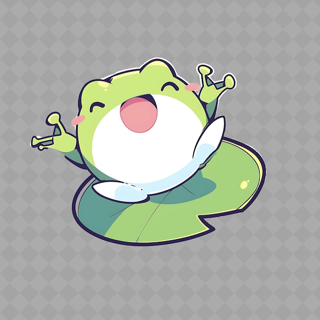 PSD a frog with wings that says hello in the back