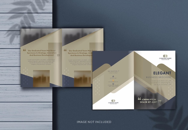 Передний и задний вид макета шаблона брошюры bi-fold для бизнес-концепции.
