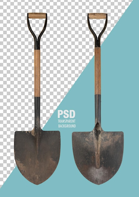 front and rear view of insulated shovel on transparent background