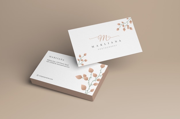 Front and back business card mockup