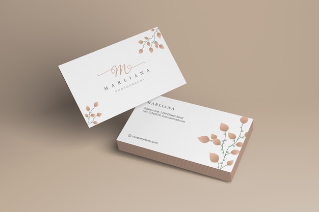 PSD front and back business card mockup