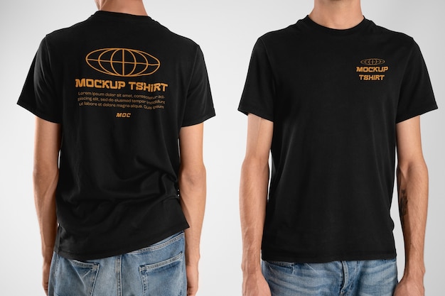 Front and back clothing mockup